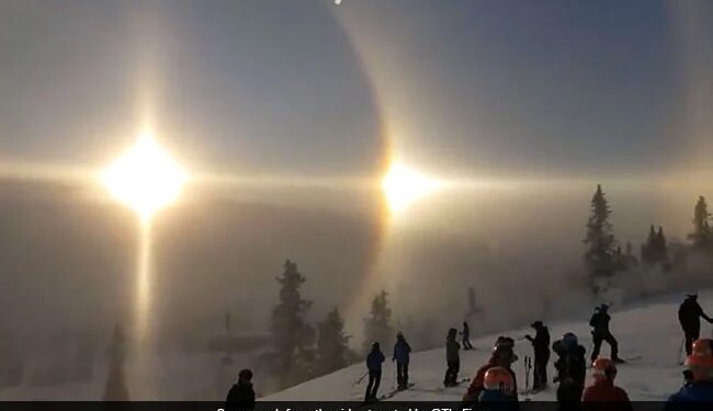 सतरंगी रंगों में दिखा सूर्य, लोगों ने कहा- कहीं धरती पर कुछ बड़ा तो नहीं होने वाला है?