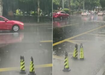 Rain Viral Video: Traffic Cones Are Seen Swinging With Strong Gusts Of Wind During Rain