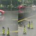 Rain Viral Video: Traffic Cones Are Seen Swinging With Strong Gusts Of Wind During Rain