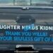 This Persons Gesture To Thank Daughters Kidney Donor Is Wholesome: Daughter Need A Kidney Father Got It Written On The Back Of The Car