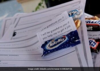 Man Jugaadu Method To Find A Job: Dubai Man Looking For Job Hands Over Resume To People With Chocolate Bar
