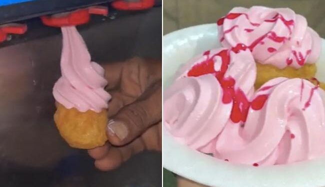 Golgappa Ice Cream Video: Weird Dishes Video,viral Golgappa Softy, Weird Dish With Ice Cream And Golgappa Video