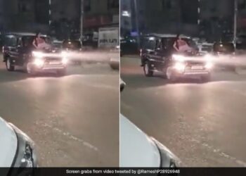 Girl Doing Stunt Sitting On Scorpio Car Bonnet In Noida Goes Viral Vehicle Seized