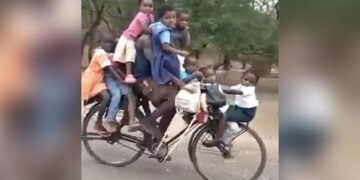 How Many Children Are Riding This Cycle? This 18 Second Video Has Surprised People
