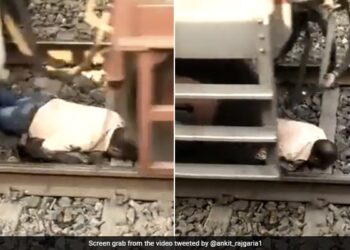 Man Came Under Train During Crossing The Track Suddenly Train Moves Then This Happened Next In Bhagalpur Watch Shocking Video