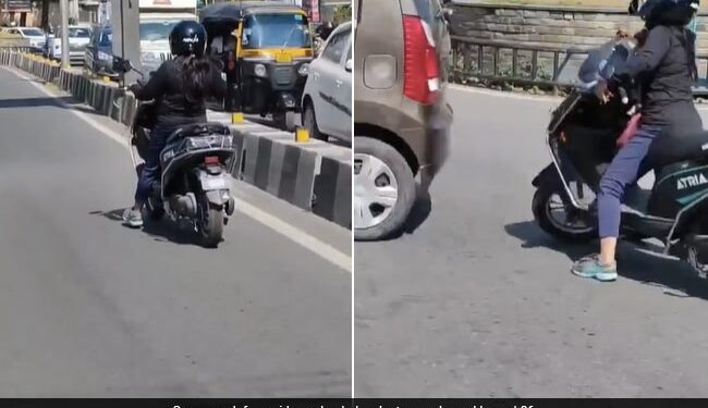 Girl Fails To Put Brake On Scooty And Hit Bumped Into Car See Papa Ki Pari Viral Video – स्कूटी में ब्रेक लगाने के लिए पापा की परी ने किया गजब कारनामा, कार सामने आते ही की ऐसी हरकत, लोग बोले