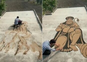 Artist Made Picture Of Hanuman Ji From Clay: Talented People Brilliant Artwork Video Goes Viral On Social Media
