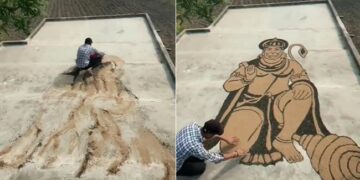Artist Made Picture Of Hanuman Ji From Clay: Talented People Brilliant Artwork Video Goes Viral On Social Media