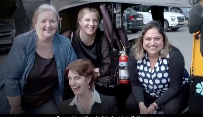 US Women Diplomats Drive Auto On Delhi Road Ditch Bulletproof Cars Watch Video