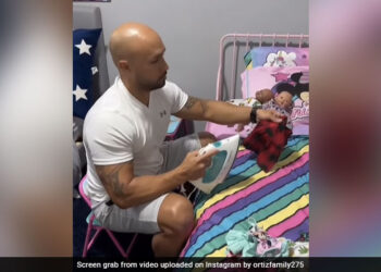 Father Ironing Clothes Of Daughter Dolls Internet Loves It See Viral Video