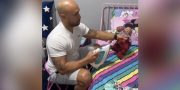 Father Ironing Clothes Of Daughter Dolls Internet Loves It See Viral Video