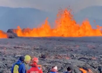 Volcano Eruption In Iceland: Tourists Came To Watch The Volcano Lava At Reykjanes Peninsula In Iceland