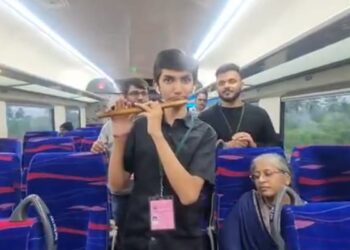 Viral Video Of School Student Plays Vande Mataram On Flute Inside Vande Bharat Express Train