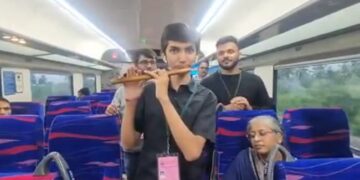 Viral Video Of School Student Plays Vande Mataram On Flute Inside Vande Bharat Express Train