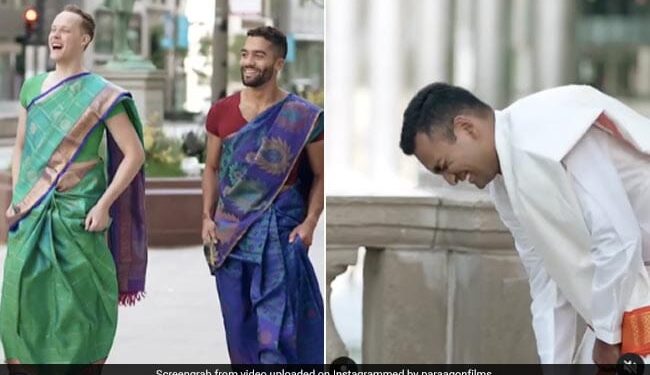 The Grooms Friends Attended The Wedding Wearing A Saree, Except The Bride Everyone Started Looking At Him, See Viral Video