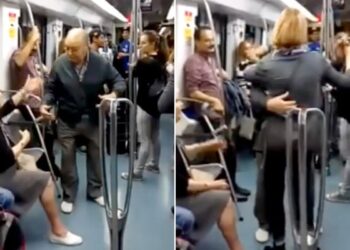 Elderly Man Started Dancing In Metro: Hilarious Viral Video Of Elderly Man Dances With Younger Woman After Wife Refuses