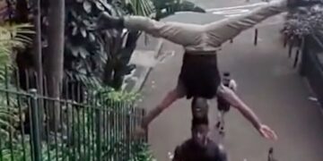 Viral Video: Man Climbs Staircase While Holding Another Man On His Head