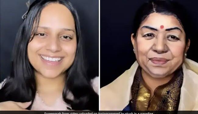 Makeup Artist Pays Tribute To Lata Mangeshkar In Her Own Unique Style, Watch Viral Video