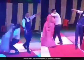 Man Lifting The Woman In His Lap On Dance Floor Fell Down Badly Internet Loves This Funny Viral Video – डांस फ्लोर पर शख्स को चढ़ा रोमांस, महिला को गोद में लगा उठाने, फिर जो हुआ, लोग बोले
