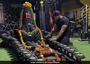 Massive Shivling Created With Gym Equipment: Gym Owner Make Shivling With-dumbbells And Weight Plates In Gwalior Madhya Pradesh