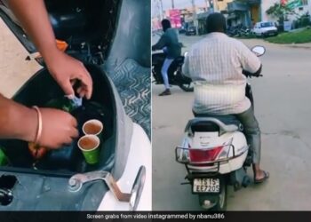Man Carrying Tea Cup In Scooty Diggi And Drive In Fast Speed His Balance Surprised Everyone See Viral Video