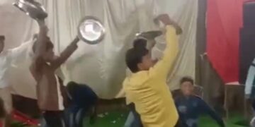 Video Of Men Dancing With Utensils At Wedding: Boys Dance With Empty Bartan On Dj At Wedding