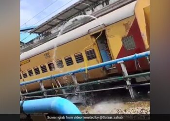 Leaked Pipe On Railway Track: Water Dramatically Gushes Out Of Leaked Pipe On Railway Track