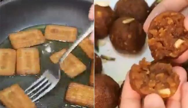 Woman Made Parle G Laddu: Woman Makes Parle G Biscuit Laddu By Frying Them In Oil