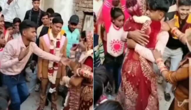 Bride Groom Dancing Viral Wedding Video: Bride Hugging A Boy While Dancing In Front Of The Groom