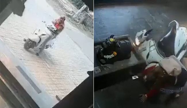 Scooty Was Starting Outside The Temple, Then Came To The Temple With A Scoot, People Said – God Calls Everyone – मंदिर के बाहर स्कूटी स्टार्ट कर रही थी, तभी मंदिर में स्कूट सहित आ गई, लोगों ने कहा