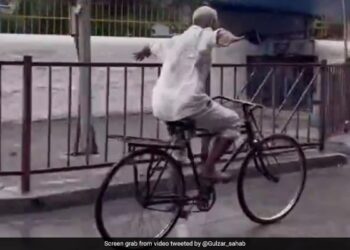 Elderly Man Riding A Bicycle While Waving Both Hands In The Air Without Holding The Handle Internet Shocked See Viral Video