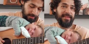 Adorable Video: Father Sings A Lullaby To His Son As He Sleeps On The Guitar