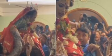 Boys Lifted The Bride In Her Lap Then Bride Hold Boy Hair Tightly In Such A Way And Pulled It Out See Funny Wedding Video