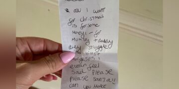 8 Year Old Girl Asks Santa To Bring Money For Mother And Father In Heartbreaking Letter