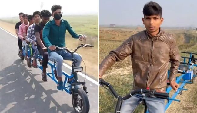 Village Boy Invent Six Seater Electric Bike: Electric Bicycle Made From Desi Jugaad By A Villager Impress Anand Mahindra