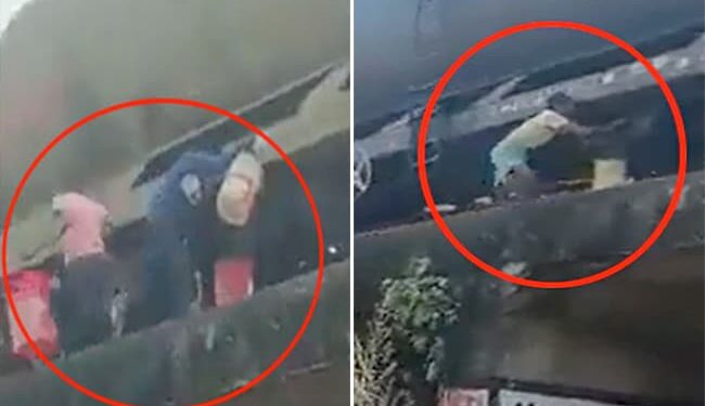 Viral Video: Bihar Thieves Steal Oil From Moving Goods Train In Patna Video