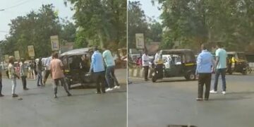 Shocking Auto Rides Without Driver: Auto Rickshaw Moving Round On Road Without Driver In Ratnagiri Maharashtra