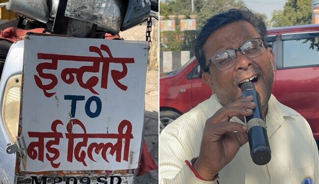 Meet The Unique Patriot Who Has Traveled From Indore To Delhi Carrying Tricolor On Scooty Ndtv Hindi Ndtv India