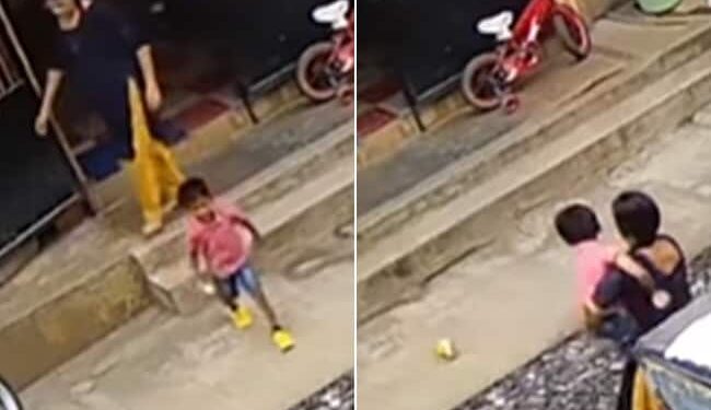 A Mother Saved Her Little Son From A Cobra Snake Shocking Video | Karnataka Woman Quicklysaving His Child From Snake