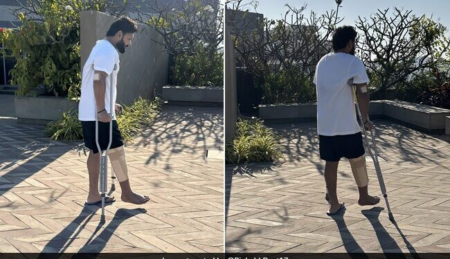 Real Fighter Rishabh! Rishabh Was Seen Trying To Walk On His Feet After The Car Accident Ndtv Hindi Ndtv India