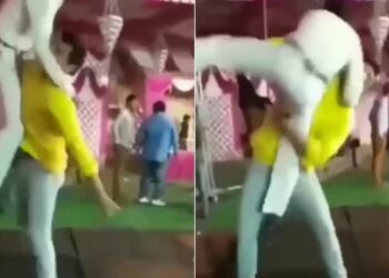 Two Friends Slap Dancing In Wedding Funny Viral Video | Video Of Two Friends Doing Funny Dance On DJ Floor Goes Viral
