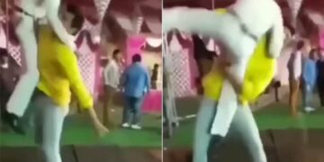 Two Friends Slap Dancing In Wedding Funny Viral Video | Video Of Two Friends Doing Funny Dance On DJ Floor Goes Viral