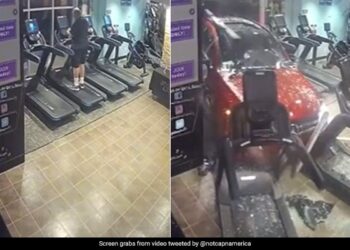 Car Crashes Into Gym Hit The Man Doing Workout On The Treadmill What Happened Next Watch Terrifying Video