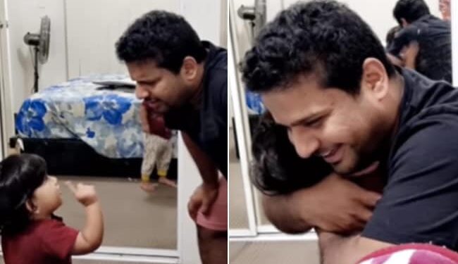Father Reaction On Cuteness Of Toddler Girl, Adorable Moment Father Tries To Understand Daughters Gibberish
