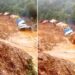 Heavy Truck Driver Shocking Video: Truck Driver Crossed Truck From Water In Long Queue Where Because Of Landslide Watterlogged Can Be Seen