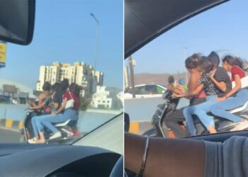 Papa Ki Pariyon Ka Viral Video: 4 Girls Riding On Single Scooter Without Helmet Taking Selfie And Video, Funny Video, Girls Bike Stunt Video, Girl Viral Funny Video