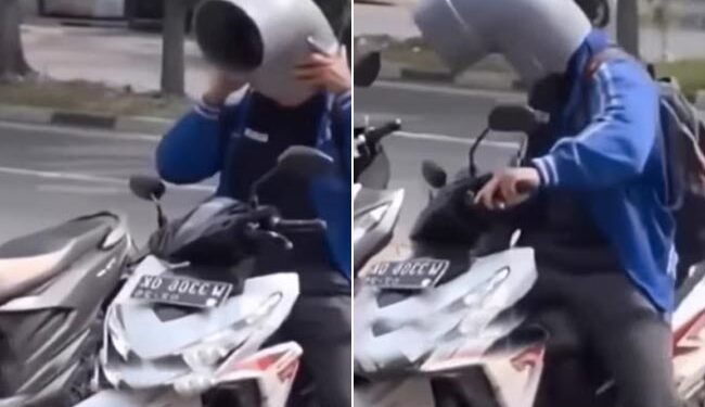 Amazing Indian Desi Jugaad Video: Man Wore A Helmet Policeman Was Surprise To See The Jugad Technology