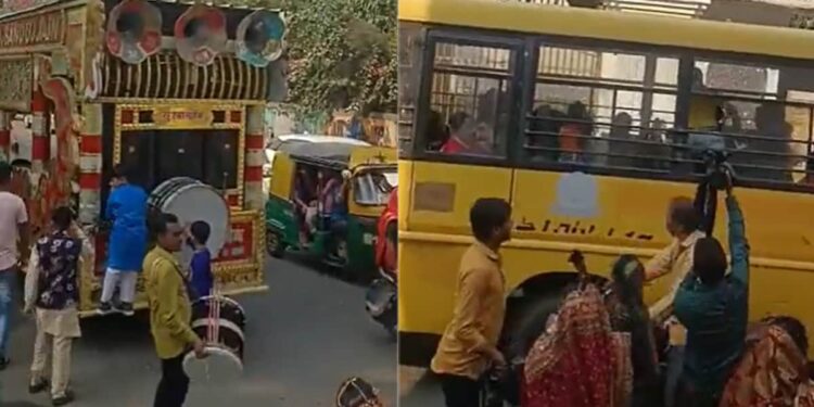 Students Dance To Hit Bhojpuri Song Patli Kamariya In Uniform: When Song Patli Kamariya Mori Was Played In The Wedding Barat Then Children Started Dancing In School Bus