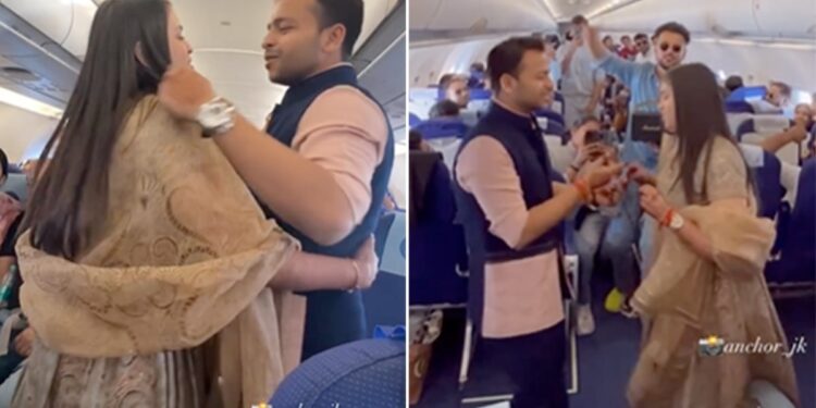 Bride Groom Dances In A Onboard Charter Flight To Maan Meri Jaan Song Internet Angry See Viral Video – दूल्हा-दुल्हन ने आसमान में उड़ते चार्टर प्लेन में मान मेरी जान गाने पर किया डांस, नाराज़ हुए लोग, बोले