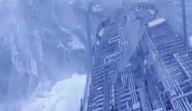 Viral Video Of A Ship Navigating Through Massive Waves In Atlantic Ocean